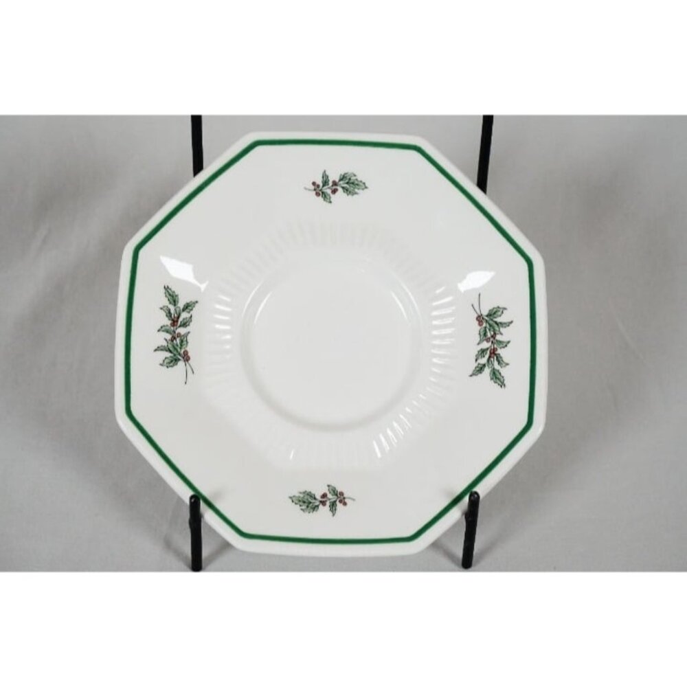 NIKKO Christmastime Holly Leaves Teacup Saucer Replacement Piece Made in Japan